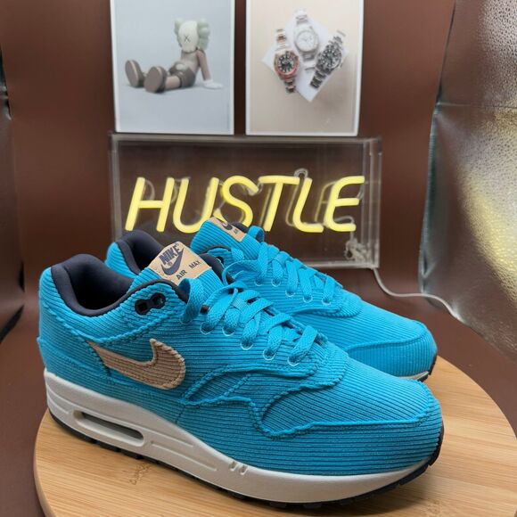 Nike Air Max 1 PRM Corduroy Baltic Blue/Sail White Men’s size 8 - Picture 1 of 11